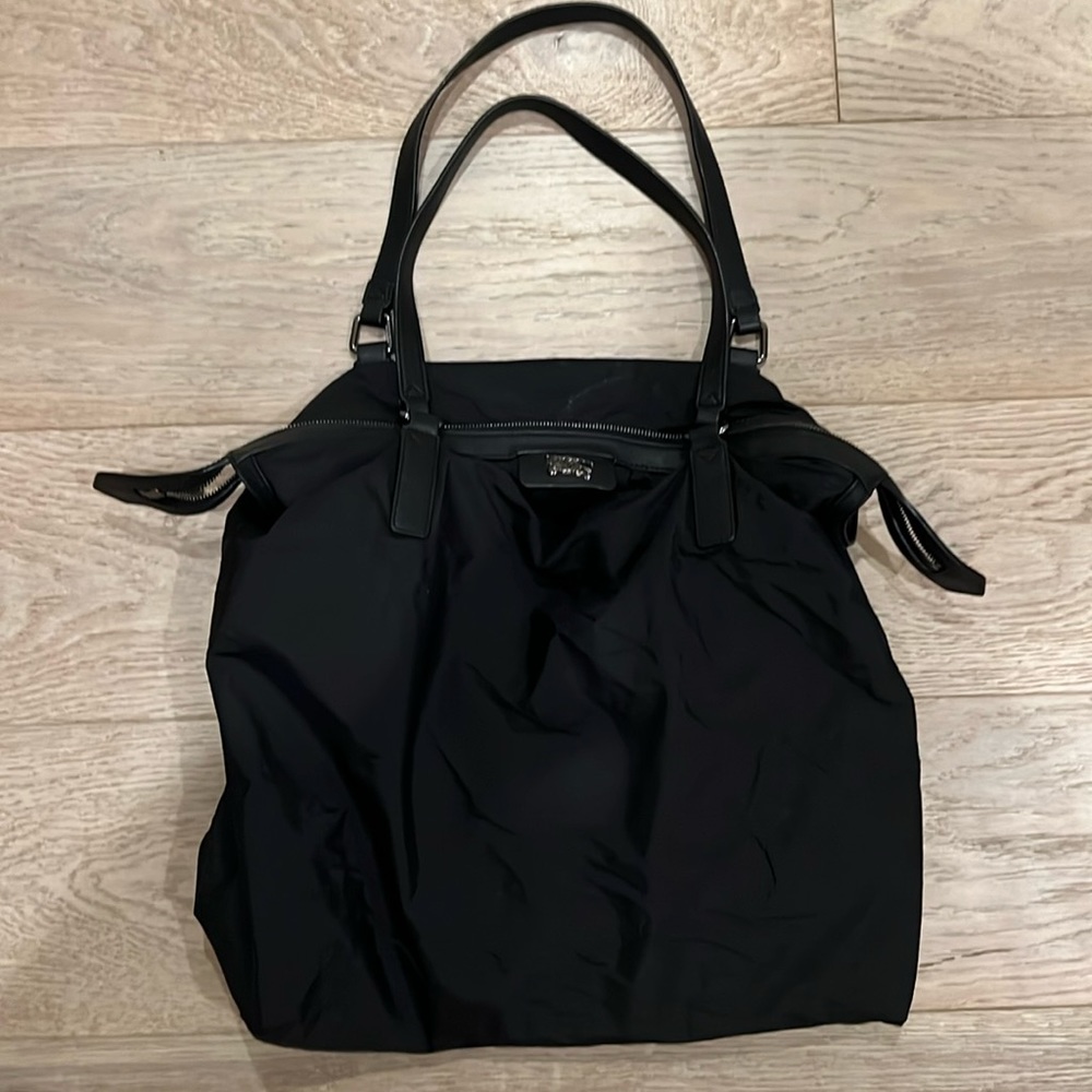Burberry Nylon and Leather Tote.
